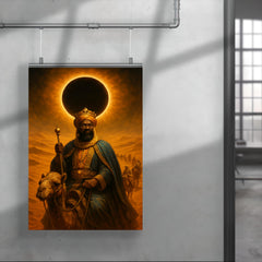 Mansa Musa crossing Sahara under gold eclipse poster 4