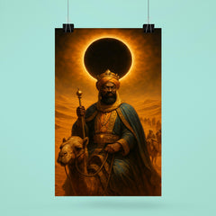 Mansa Musa crossing Sahara under gold eclipse poster 6
