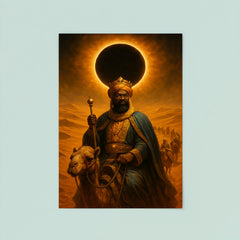 Mansa Musa crossing Sahara under gold eclipse poster 8