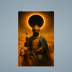 Mansa Musa crossing Sahara under gold eclipse poster 9