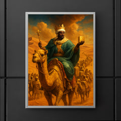 Mansa Musa crossing Sahara with gilded caravan poster 5