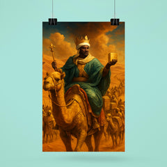 Mansa Musa crossing Sahara with gilded caravan poster 6