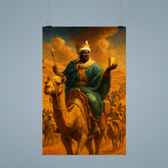 Mansa Musa crossing Sahara with gilded caravan poster 9