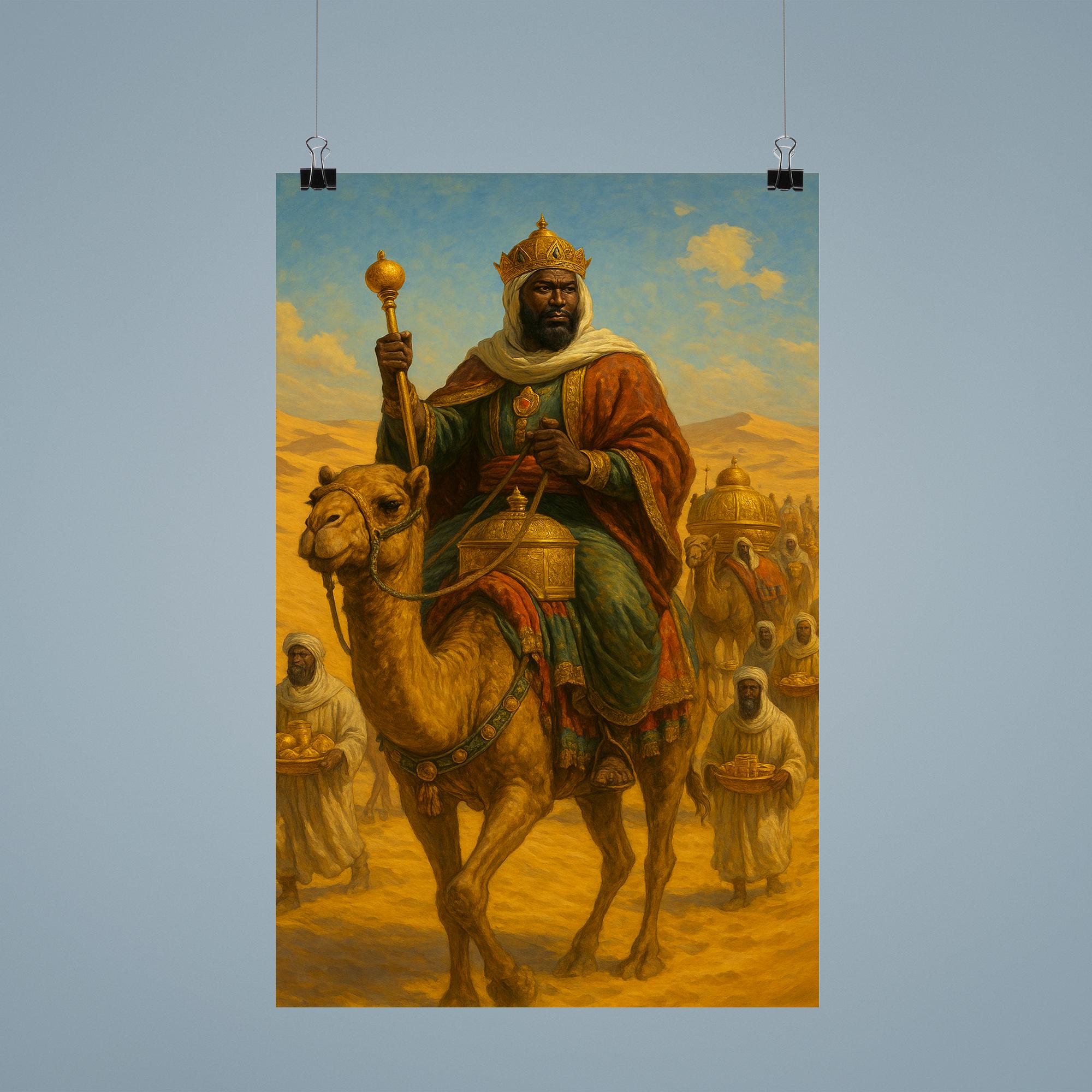 Mansa Musa Crossing Sahara with Gold Caravan Poster Print Wall Art ...