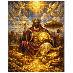 Mansa Musa on pilgrimage with celestial gold jigsaw puzzle