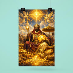 Mansa Musa on pilgrimage with celestial gold poster 6