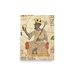 Mansa Musa poster on a plain backdrop in size 12"x16".