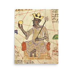 Mansa Musa poster on a plain backdrop in size 16"x20".