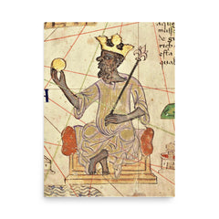 Mansa Musa poster on a plain backdrop in size 18"x24".