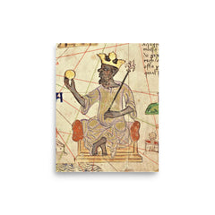 Mansa Musa poster on a plain backdrop in size 8"x10".