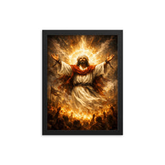 Mansur al Hallaj in luminous defiance framed print on a plain backdrop in size 12"x16".