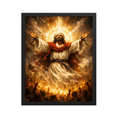 Mansur al Hallaj in luminous defiance framed print on a plain backdrop in size 16"x20".