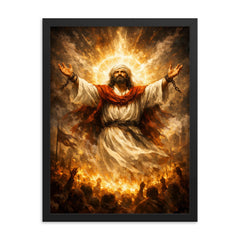 Mansur al Hallaj in luminous defiance framed print on a plain backdrop in size 18"x24".