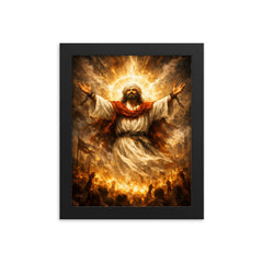 Mansur al Hallaj in luminous defiance framed print on a plain backdrop in size 8"x10".