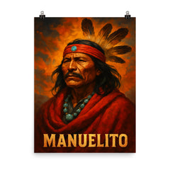 Manuelito poster on a plain backdrop in size 8"x10".