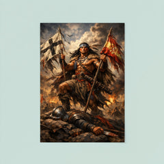 Mapuche warrior Lautaro with captured standards poster 8