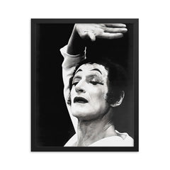 Marcel Marceau framed print on a plain backdrop in size 16"x20".