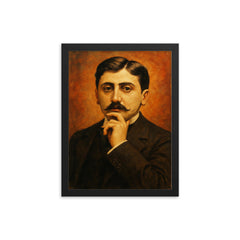 Marcel Proust framed print on a plain backdrop in size 12"x16".