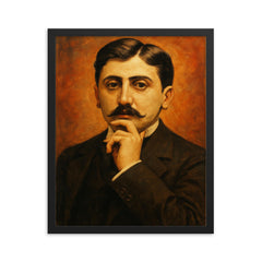 Marcel Proust framed print on a plain backdrop in size 16"x20".
