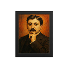 Marcel Proust framed print on a plain backdrop in size 8"x10".