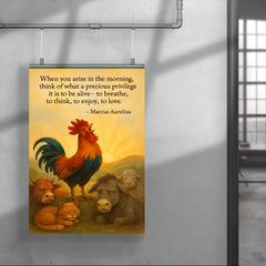 marcus aurelius morning privilege quote rooste poster 4