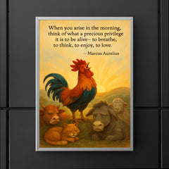 marcus aurelius morning privilege quote rooste poster 5