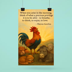 marcus aurelius morning privilege quote rooste poster 6