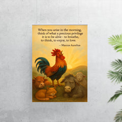 marcus aurelius morning privilege quote rooste poster 7