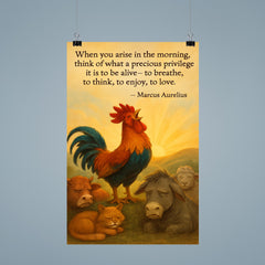marcus aurelius morning privilege quote rooste poster 9