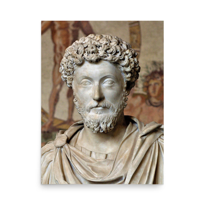 Marcus Aurelius poster on a plain backdrop in size 18