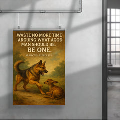marcus aurelius quote dog stops barking to help another animal poster 4
