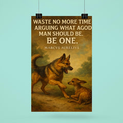 marcus aurelius quote dog stops barking to help another animal poster 6
