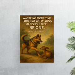 marcus aurelius quote dog stops barking to help another animal poster 7