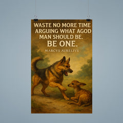 marcus aurelius quote dog stops barking to help another animal poster 9