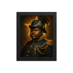 Marcus Garvey black star grandeur portrait framed print on a plain backdrop in size 8"x10".