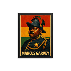 Marcus Garvey framed print on a plain backdrop in size 12"x16".