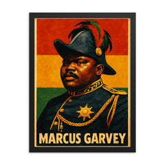 Marcus Garvey framed print on a plain backdrop in size 18"x24".