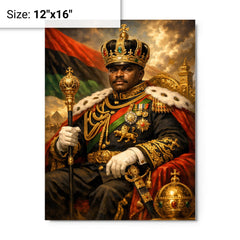 Marcus Garvey in imperial uniform grandeur metal print on a plain backdrop in size 12"x16".