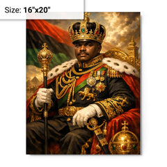 Marcus Garvey in imperial uniform grandeur metal print on a plain backdrop in size 16"x20".