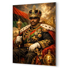 Marcus Garvey in imperial uniform grandeur metal print mockup