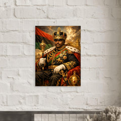 Marcus Garvey in imperial uniform grandeur metal print mockup