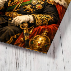 Marcus Garvey in imperial uniform grandeur metal print mockup