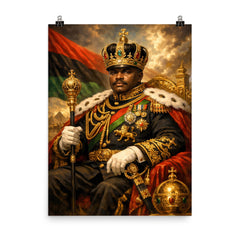 Marcus Garvey in imperial uniform grandeur poster on a plain backdrop in size 8"x10".