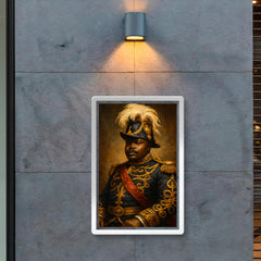 Marcus Garvey in plumed ceremonial regalia poster 2