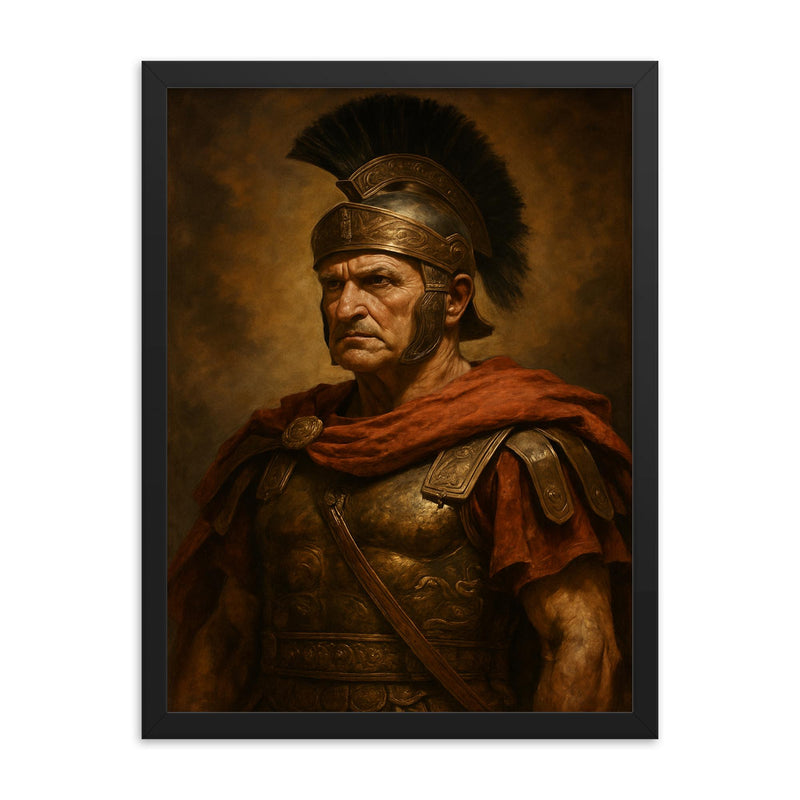 Marcus Licinius Crassus framed print on a plain backdrop in size 18