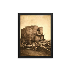 Marcus Sparling on Roger Fenton's Photographic Van, 1855 framed print on a plain backdrop in size 12"x16".