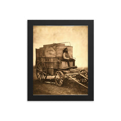 Marcus Sparling on Roger Fenton's Photographic Van, 1855 framed print on a plain backdrop in size 8"x10".