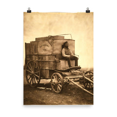 Marcus Sparling on Roger Fenton's Photographic Van, 1855 poster on a plain backdrop in size 8"x10".