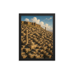 Mardin Old City Turkey framed print on a plain backdrop in size 12"x16".