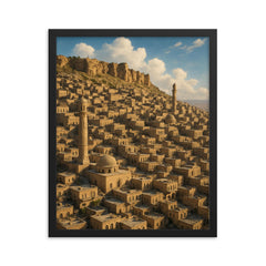 Mardin Old City Turkey framed print on a plain backdrop in size 16"x20".